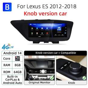 Nunoo 후방 카메라 모니터 TFT LCD 차량 라디오 멀티미디어 플레이어 렉서스 ES