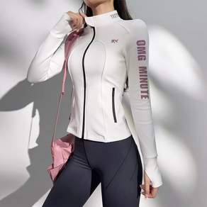 chunkeer 미국식 여성 레터링 멋진 운동 자켓 가을 겨울 하이넥 러닝 자전거 외투 697호 Cc30U9