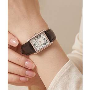 BLANCIER 엘트루 BW6051-RWBR 스퀘어 여자 가죽 손목시계