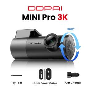 DDPAI MINI Pro 대시캠 3K HDR 1620P 차량용 DVR WiFi 야간 시야 WDR 음성 제어 24시간 주차 모니터링 143 ° FOV