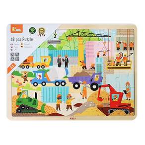 Mstory 원목퍼즐 48pcs 공사현장 퍼즐 어린이퍼즐