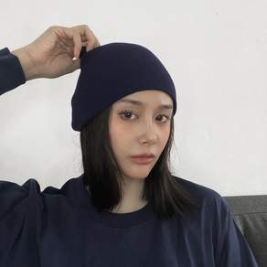 비비드 니트 롱 비니 여자 와치캡 대두 무지 겨울 모자