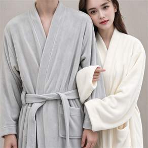 좋은 하루 극세사 샤워가운 부드러운 홈웨어로 남녀공용