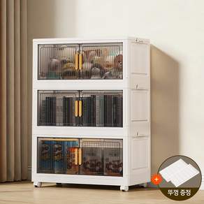 TENCII 대용량 이동식 플라스틱 수납장 무설치 가정용 접이식 수납장 3단 4단 5단 6단 다용도 수납 정리함 리빙박스 폴딩박스