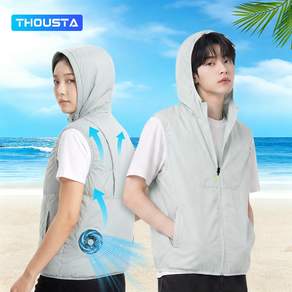 THOUSTA 여름 아이스 얼음 선풍기 조끼 쿨링 에어컨 냉풍 작업복