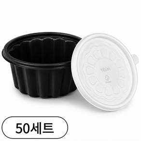 여서담아 국내생산 냉면 칼국수 용기 195파이 면용기 대 JH 검정 50개 몸통 뚜껑