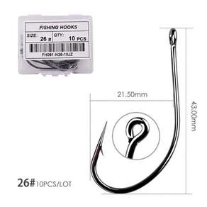 50pcs/10pcs/Box 트레블 낚시 후크 서클 고 탄소강 Fishhook 잉어 플라이 바다 액세서리