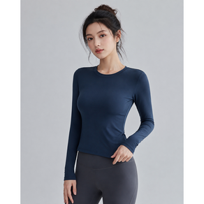 KARSAER 여성 요가복 긴팔 슬림핏 속건 필라테스 운동 헬스 티셔츠 Q1002