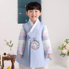 이설한복 50003 하늘이담 한복 저고리 + 쾌자 + 바지 세트