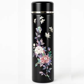 중앙공예관 천연 자개 텀블러 500ml 프리미엄 SUS 316 스테인리스 텀블러 차망포함 물 비린맛 없는 텀블러 나전칠기