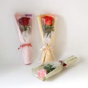 스노우폭스 베리 블라썸 장미 꽃다발3송이 set
