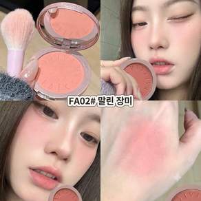 차차앤코 수채화 새틴 블러셔 파우더 치크 쿨톤 웜톤 핑크 피치 코랄 말린장미 볼터치