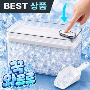 디모리안 와르르 원터치 푸쉬 2단 64구 대용량 얼음트레이