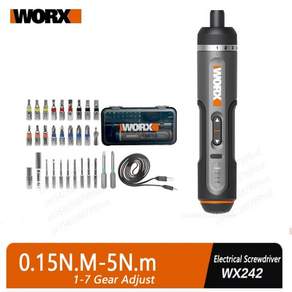 전동드릴 WORX 스마트 무선 전기 스크루 드라이버 세트 USB 충전식 핸들 30 비트 드릴 도구 4V 미니 WX242