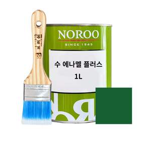 노루페인트 수에나멜 플러스 유광 유성 에나멜페인트 철재 목재용 아크릴평붓 45mm 세트
