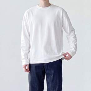 더베이직샵 소프트터치 심플 세미오버 크루넥 티셔츠