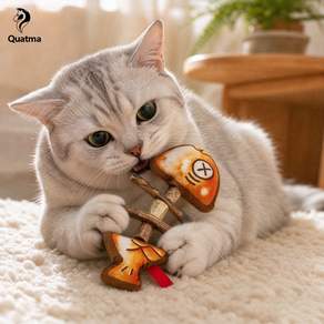 Quatma 고양이 마따따비 이갈이 생선 장난감