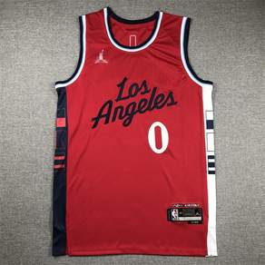 NBA 로스앤젤레스 클리퍼스 2025년형 0번 러셀 웨스트브룩 3세 유니폼 농구 상의 민소매 조끼 티셔츠