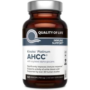 1+1 QUALITY OF LIFE 키노코 플래티넘 AHCC 표고버섯균사체 750mg 60캡슐