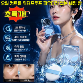 [1초픽싱]오일 컨트롤 워터프루프 파우더감 없는 세팅 밤 오일 컨트롤 방수 파우더 커버 블러팩트