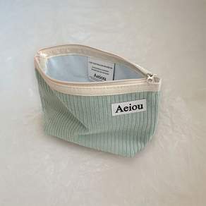 아에이오우 Aeiou Basic Pouch (L size) Silver Mound Green Corduroy 코듀로이 189404