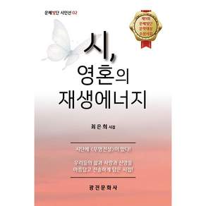 NSB9791187909668 새책스테이책터 시 영혼의 재생 에너지 문예빛단 시인선 2 광진문화사 최은희 20260915 152쪽
