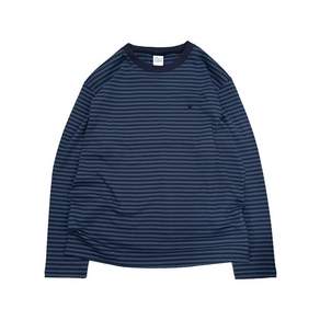 매장정품 더 콜디스트 모먼트 THE COLDEST MOMENT THECOLDESTMOMENT TCM mini logo stripe long sleeve bluenavy 2509