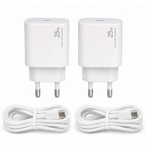 온코비 실속 액티몬 25W PD PPS 초고속 충전기 C타입 2세트 본체2개+ C to C 1.2M케이블 2개