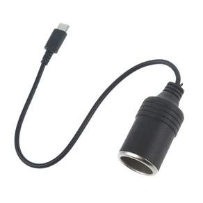 USB C 남성에서 12V 자동차 담배-라이터 소켓 암 컨버터 전원 공급 장치 자동차 DVR 카메라 GPS 등