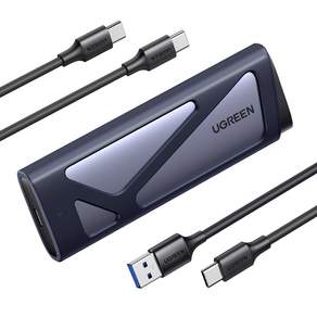 UGREEN 유그린 10Gbps M.2 NVMe SATA SSD 외장하드 케이스 USB 3.2 Gen2 인클로저 알루미늄 방열 8TB 지원 써멀패드 포함 케이블 두개 동봉