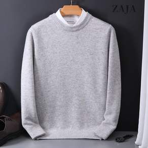 ZAJA 남성 겨울 라운드넥 니트 데일리 캐주얼 루즈핏