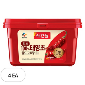 고추장(해찬들 골드 3kg) X4 업소용 태양초고추장