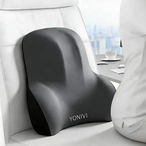 YONIVI 의자 등받이 쿠션 편안한 사무실 바른자세 등받이 허리 쿠션 바른자세 메모리폼 등받이쿠션
