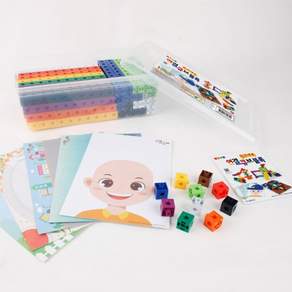 연결큐브 큐브블럭 연결큐브창의세트 (보관통 연결큐브 500pcs 창의카드 5장 매뉴얼)