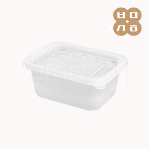 JH 일회용 반찬용기 미니죽용기 400ml 반투명 세트[몸통+뚜껑]