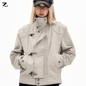 Zoovit 여성 가을 점퍼 캐주얼 루즈핏 하이넥 단색 지퍼 숏 자켓 간절기 커플용