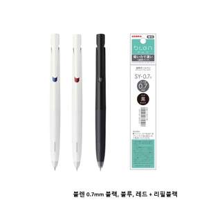 제브라 유성펜 블렌 BA88-BK 0.7mm 블랙 레드 블루 +리필 블랙