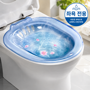 잘샀지 임산부 가정용 변기 좌욕기, 투명한 하늘색, 1개