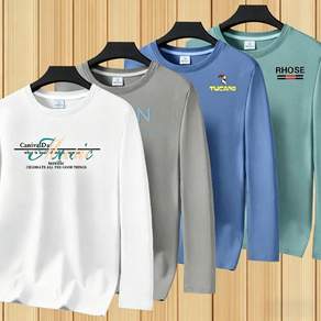 Timepure 1+1+1+1 봄 가을 캐주얼 남성 긴팔티 4장세트 루즈핏 라운드넥 코디 이너 캐주얼 트렌드 이너티 간절기