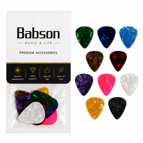 Babson 셀룰로이드 기타 피크 통기타 일렉 연주용 혼합색상
