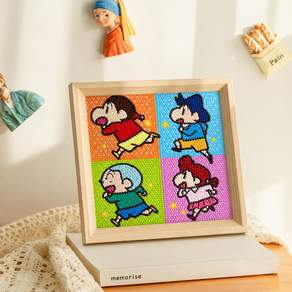 원목 비즈 큐빅 액자 DIY 보석십자수 액자형 20 x 20 cm