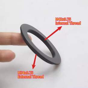 M54x0.75 외부 나사에서 M42x0.75 내부 나사로 변환하는 사진 어댑터 링 2mm 플랜지 망원경 액세서리용