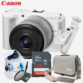 캐논 EOS R50 V 화이트 +14-30 KIT + 아이리버 정품 OLED 무선 슈팅그립 포함 9종 크리에이터 패키지 128GB