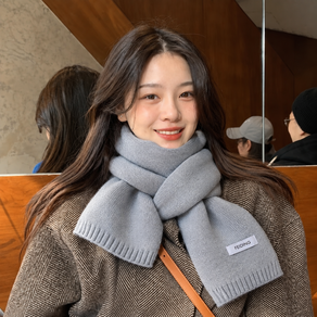 워니 목도리 니트 무지 머플러 부드러운 겨울 남녀공용 여성 남자 뜨개실