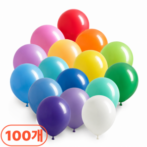 폴라픽스 컬러 파티 라운드 풍선 31cm, 100개, 혼합색상