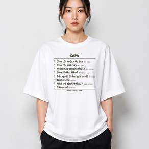 사파 여행 티셔츠 통역 베트남어 번역 포인팅 회화 베이직 반팔 그래픽 코튼