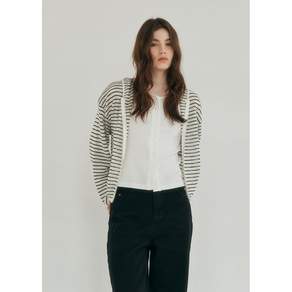 [로시로우] Light zip-up knit hoodie stripe