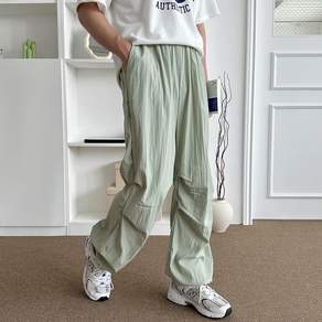 남성 데일리 폴가르 파라슈트 스트링 팬츠 바지