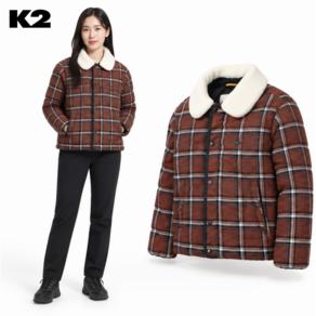 [매장정품] K2 여성 실크패드 구스 다운 슬림 패딩 브라운 자켓