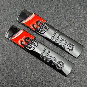 2pcs 3D 금속 Sline 로고 S 라인 엠블럼 자동차 펜더 배지 스티커 아우디 A1 A2 A3 A4 A5 A6 A7 Q2 Q3 Q5 Q